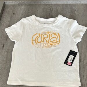 Hurley Kids White Tee with Orange Logo